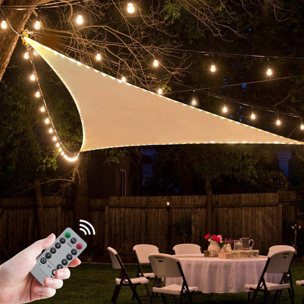 LED light string shade sail