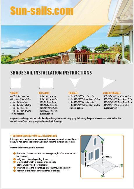 Installation guide for sunshade sail